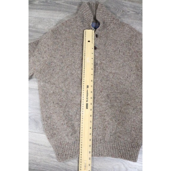 vintage PENDLETON WESTERN RAG WOOL ELBOW PATCH OUTDOORS SWEATER L - Picture 5 of 6